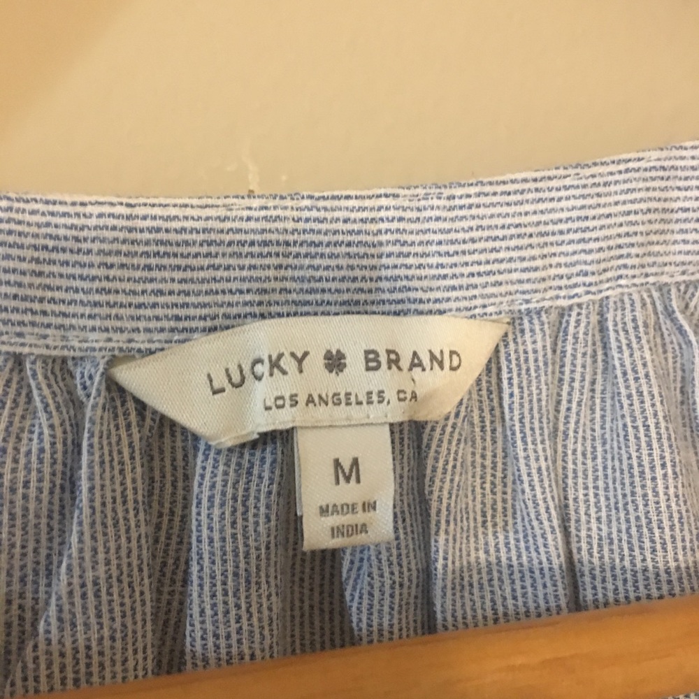 Lucky Brand Blue Ministripe top - Picture 6 of 7